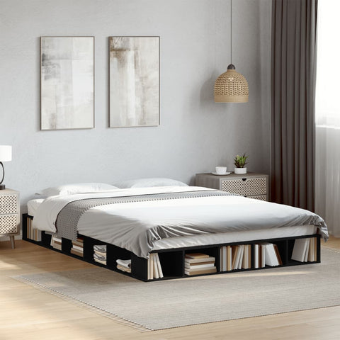 vidaXL Bed Frame without Mattress Black 140x200 cm