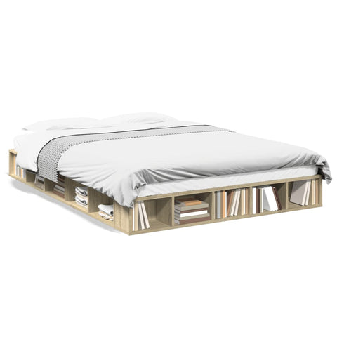 vidaXL Bed Frame without Mattress Sonoma Oak 140x200 cm
