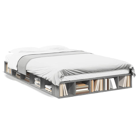 vidaXL Bed Frame without Mattress Grey Sonoma 140x190 cm