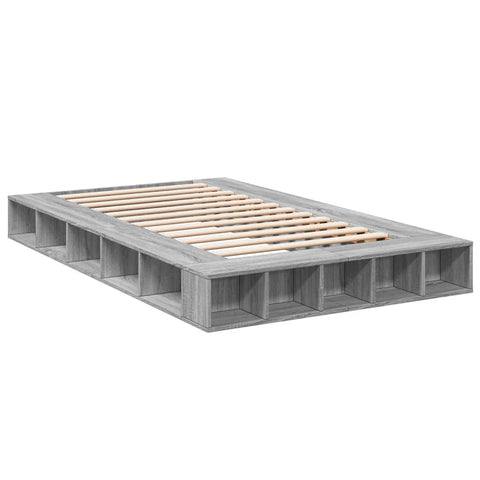 vidaXL Bed Frame without Mattress Grey Sonoma 140x190 cm