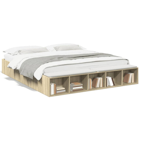 vidaXL Bed Frame without Mattress Sonoma Oak 200x200 cm