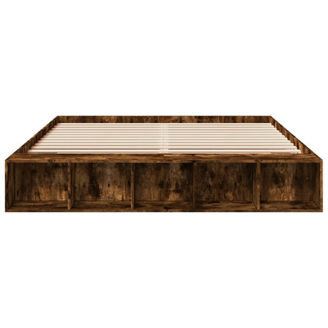 vidaXL Bed Frame without Mattress Smoked Oak 200x200 cm