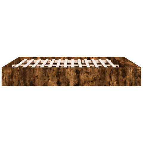 vidaXL Bed Frame without Mattress Smoked Oak 200x200 cm