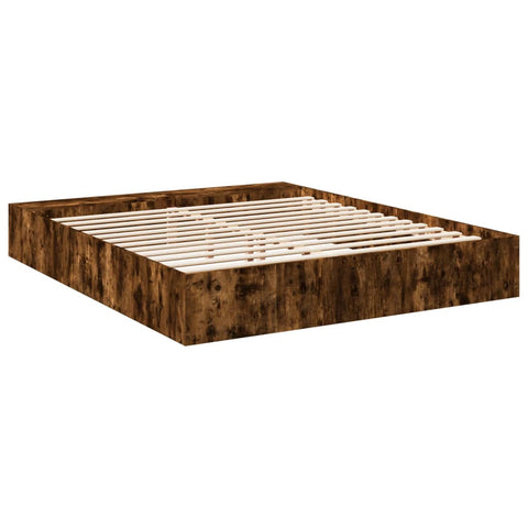 vidaXL Bed Frame without Mattress Smoked Oak 200x200 cm