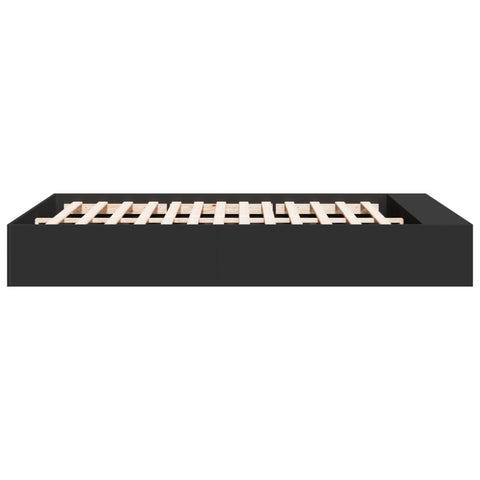 vidaXL Bed Frame without Mattress Black 150x200 cm King Size
