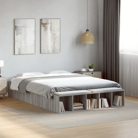 vidaXL Bed Frame without Mattress Grey Sonoma 120x200 cm