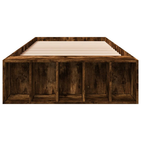 vidaXL Bed Frame without Mattress Smoked Oak 100x200 cm
