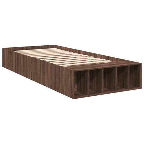 vidaXL Bed Frame without Mattress Brown Oak 75x190 cm Small Single
