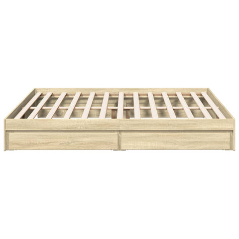 vidaXL Bed Frame with Drawers without Mattress Sonoma Oak 200x200 cm