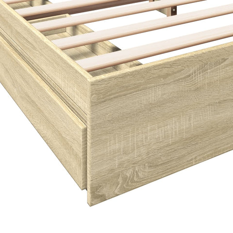 vidaXL Bed Frame with Drawers without Mattress Sonoma Oak 200x200 cm