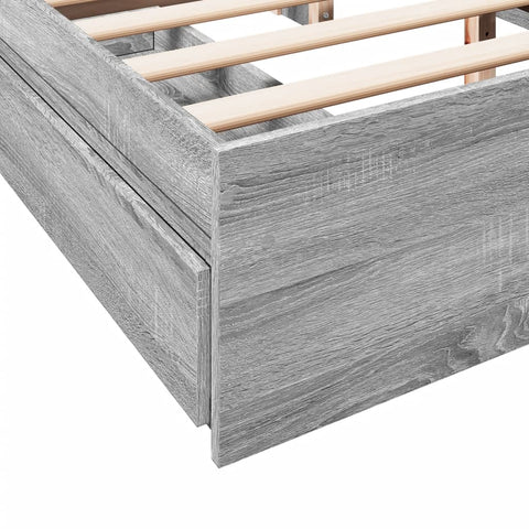vidaXL Bed Frame with Drawers without Mattress Grey Sonoma 160x200 cm