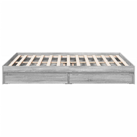 vidaXL Bed Frame with Drawers without Mattress Grey Sonoma 150x200 cm King Size