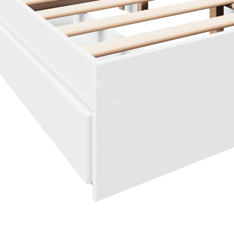 vidaXL Bed Frame with Drawers without Mattress White 120x200 cm
