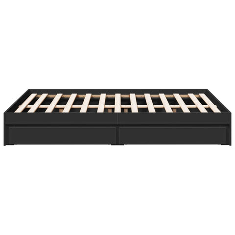 vidaXL Bed Frame with Drawers without Mattress Black 120x200 cm