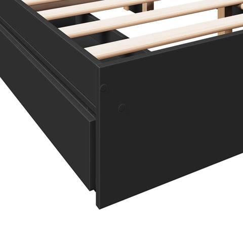 vidaXL Bed Frame with Drawers without Mattress Black 120x200 cm