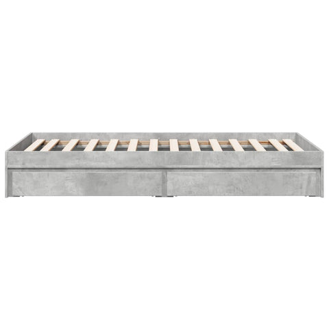 vidaXL Bed Frame with Drawers without Mattress Concrete Grey 100x200 cm