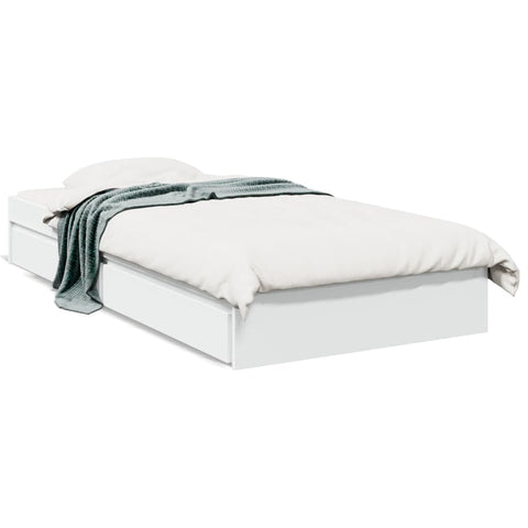 vidaXL Bed Frame with Drawers without Mattress White 90x200 cm