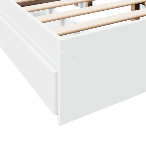 vidaXL Bed Frame with Drawers without Mattress White 140x190 cm