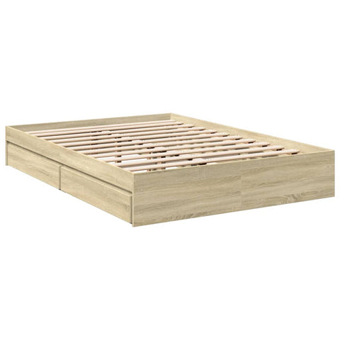 vidaXL Bed Frame with Drawers without Mattress Sonoma Oak 140x190 cm