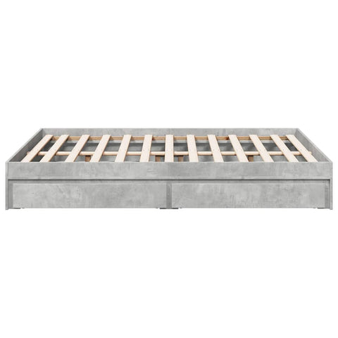 vidaXL Bed Frame with Drawers without Mattress Concrete Grey 140x190 cm