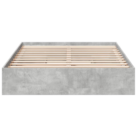 vidaXL Bed Frame with Drawers without Mattress Concrete Grey 135x190 cm Double