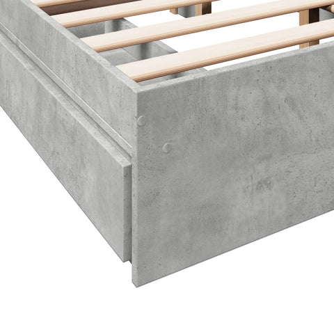 vidaXL Bed Frame with Drawers without Mattress Concrete Grey 135x190 cm Double