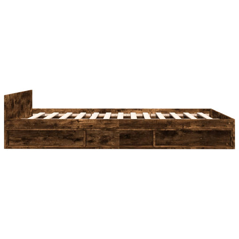 vidaXL Bed Frame with Drawers without Mattress Smoked Oak 140x200 cm