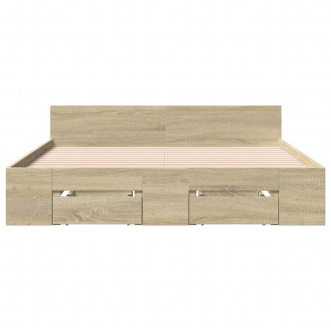vidaXL Bed Frame with Drawers without Mattress Sonoma Oak 120x200 cm