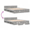 vidaXL Bed Frame with Drawers without Mattress Concrete Grey 120x200 cm