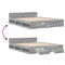 vidaXL Bed Frame with Drawers without Mattress Grey Sonoma 120x200 cm