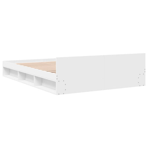 vidaXL Bed Frame with Drawers without Mattress White 140x190 cm