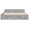 vidaXL Bed Frame with Drawers without Mattress Concrete Grey 140x190 cm