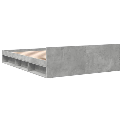 vidaXL Bed Frame with Drawers without Mattress Concrete Grey 135x190 cm Double