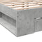 vidaXL Bed Frame with Drawers without Mattress Concrete Grey 135x190 cm Double