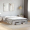 vidaXL Bed Frame with Drawers without Mattress Concrete Grey 135x190 cm Double