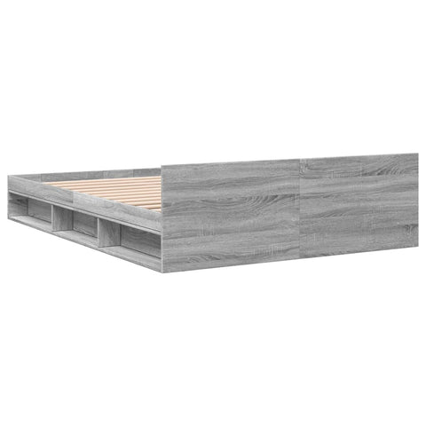 vidaXL Bed Frame with Drawers without Mattress Grey Sonoma 135x190 cm Double