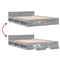 vidaXL Bed Frame with Drawers without Mattress Grey Sonoma 135x190 cm Double