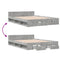 vidaXL Bed Frame with Drawers without Mattress Concrete Grey 120x190 cm Small Double