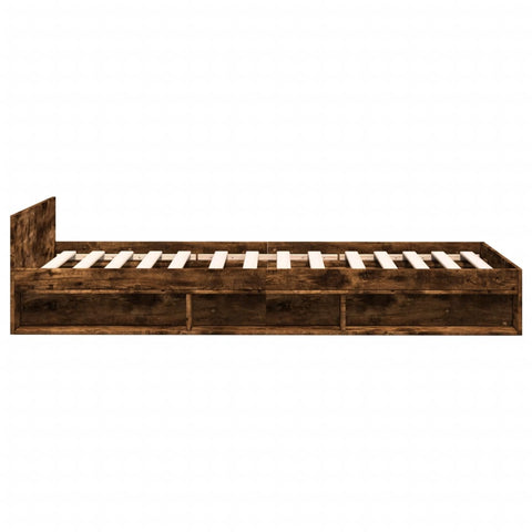 vidaXL Bed Frame with Drawer without Mattress Smoked Oak 90x190 cm Single