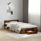 vidaXL Bed Frame with Drawer without Mattress Smoked Oak 90x190 cm Single