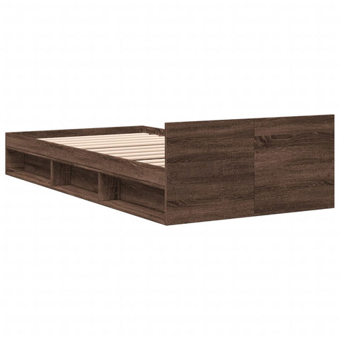 vidaXL Bed Frame with Drawer without Mattress Brown Oak 90x190 cm Single