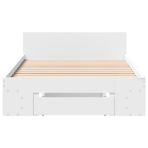 vidaXL Bed Frame with Drawer without Mattress White 100x200 cm