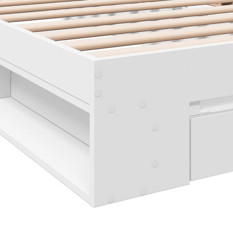 vidaXL Bed Frame with Drawer without Mattress White 100x200 cm