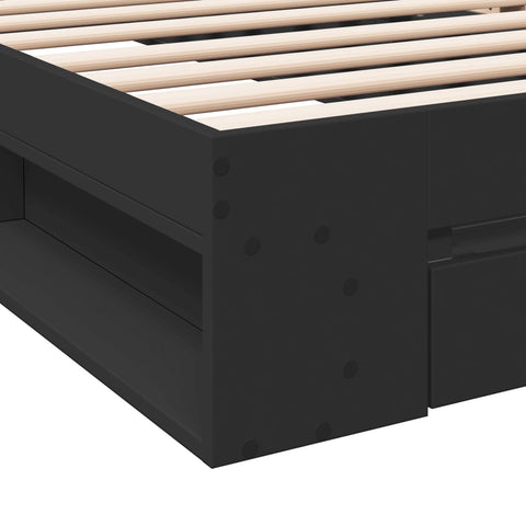 vidaXL Bed Frame with Drawer without Mattress Black 100x200 cm