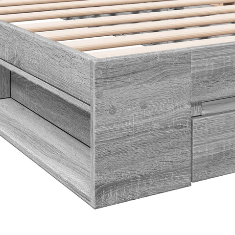 vidaXL Bed Frame with Drawer without Mattress Grey Sonoma 90x200 cm