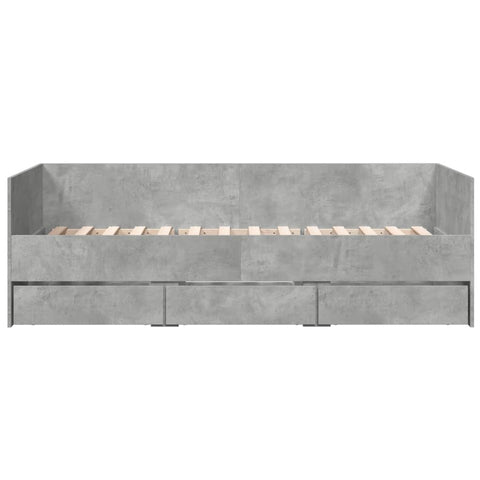 vidaXL Daybed with Drawers without Mattress Concrete Grey 90x200 cm
