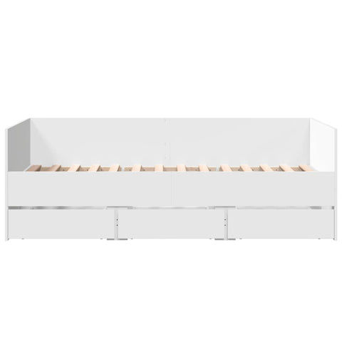 vidaXL Daybed with Drawers without Mattress White 90x190 cm Single