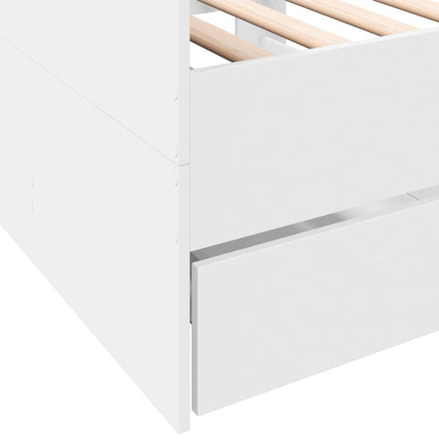 vidaXL Daybed with Drawers without Mattress White 90x190 cm Single