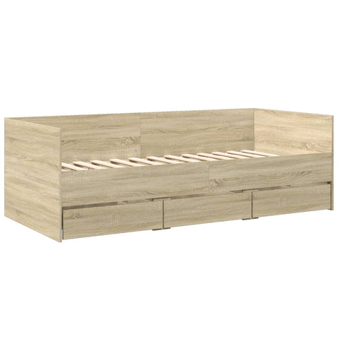 vidaXL Daybed with Drawers without Mattress Sonoma Oak 90x190 cm Single