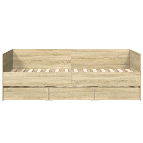 vidaXL Daybed with Drawers without Mattress Sonoma Oak 90x190 cm Single